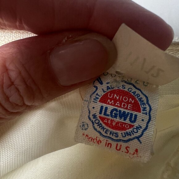 Vintage 70s Chiffon Maxi Wedding Dress Union Made Prom Ivory Lace Hi Neck Small - Picture 2 of 16